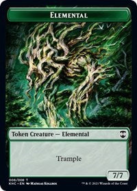 Elemental // Elf Warrior Double-Sided Token [Kaldheim Commander Tokens] | Black Swamp Games