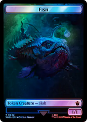 Fish // Alien Salamander Double-Sided Token (Surge Foil) [Doctor Who Tokens] | Black Swamp Games