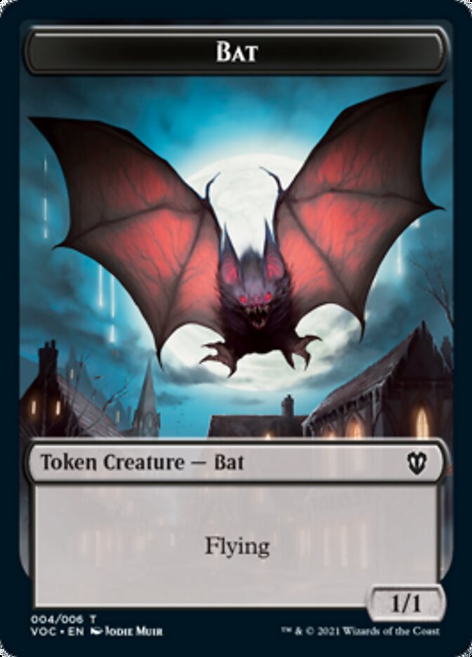 Blood // Bat Double-Sided Token [Innistrad: Crimson Vow Commander Tokens] | Black Swamp Games