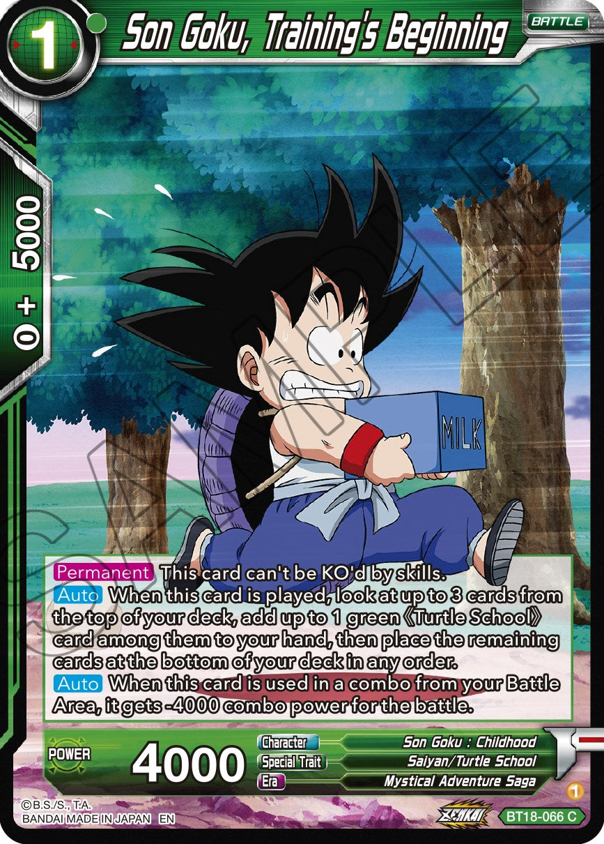 Son Goku, Training's Beginning (BT18-066) [Dawn of the Z-Legends] | Black Swamp Games