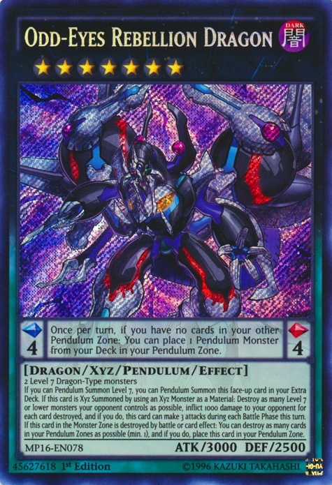 Odd-Eyes Rebellion Dragon [MP16-EN078] Secret Rare | Black Swamp Games