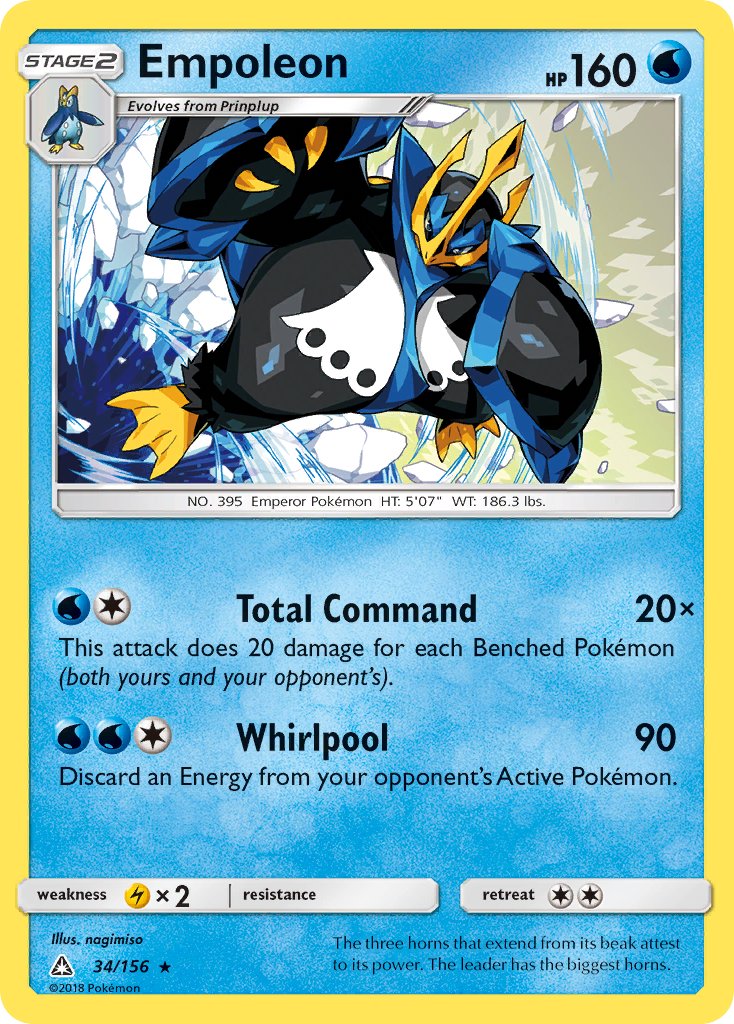 Empoleon (34/156) (Cracked Ice Holo) (Theme Deck Exclusive) [Sun & Moon: Ultra Prism] | Black Swamp Games