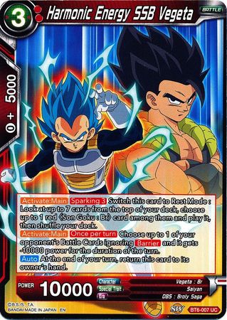 Harmonic Energy SSB Vegeta [BT6-007] | Black Swamp Games