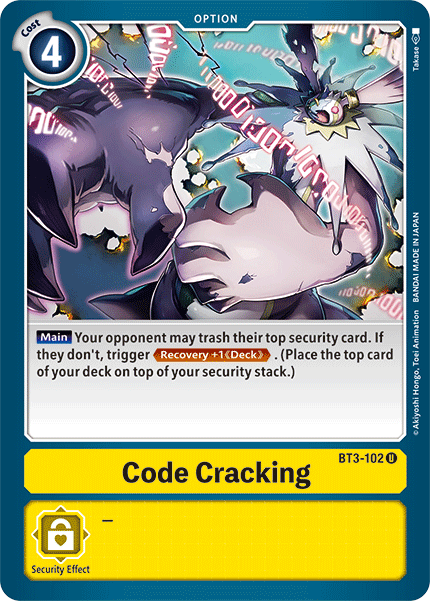 Code Cracking [BT3-102] [Release Special Booster Ver.1.5] | Black Swamp Games