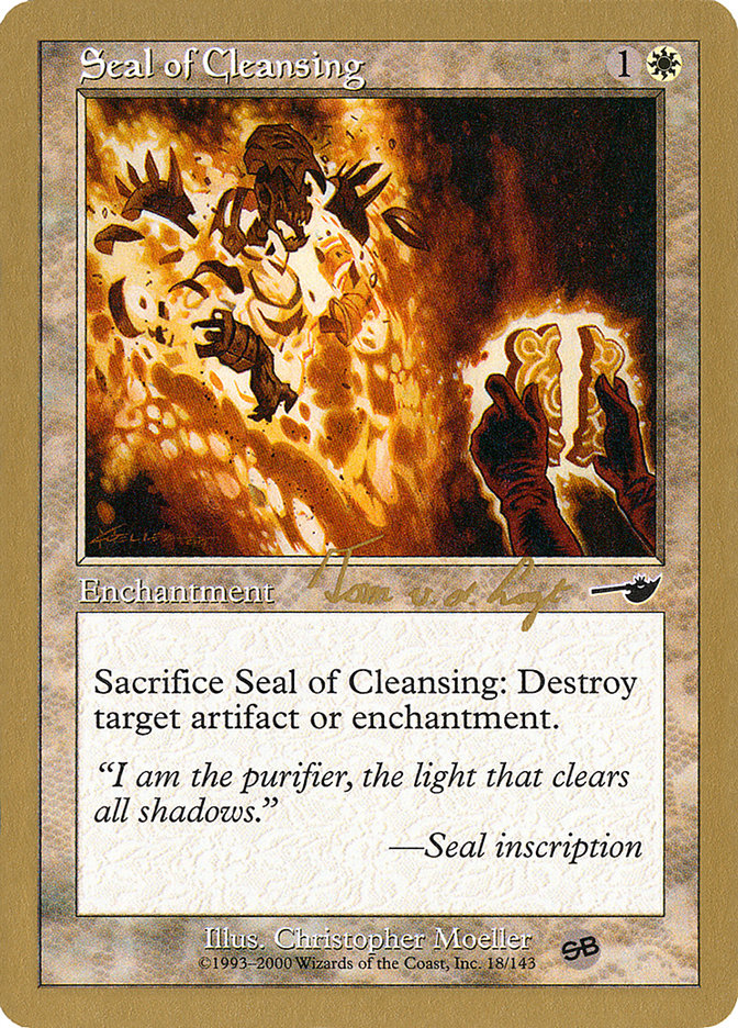 Seal of Cleansing (Tom van de Logt) (SB) [World Championship Decks 2000] | Black Swamp Games