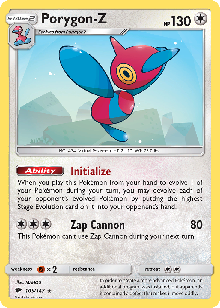 Porygon-Z (105/147) [Sun & Moon: Burning Shadows] | Black Swamp Games