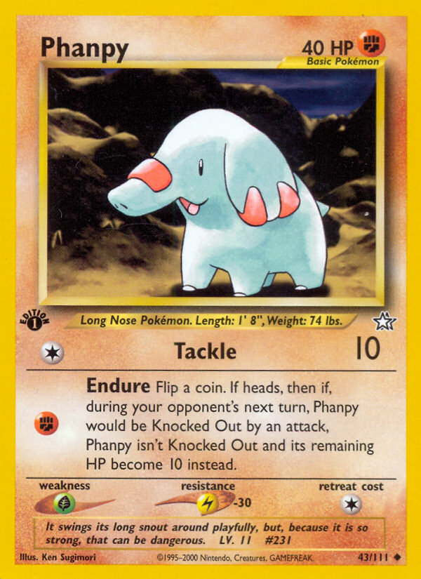 Phanpy (43/111) [Neo Genesis 1st Edition] | Black Swamp Games