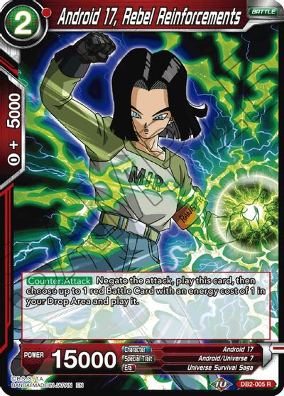 Android 17, Rebel Reinforcements (Reprint) (DB2-005) [Battle Evolution Booster] | Black Swamp Games