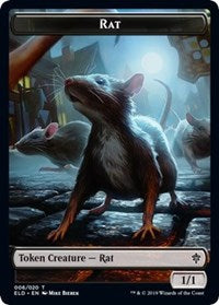 Rat // Food (17) Double-sided Token [Throne of Eldraine Tokens] | Black Swamp Games