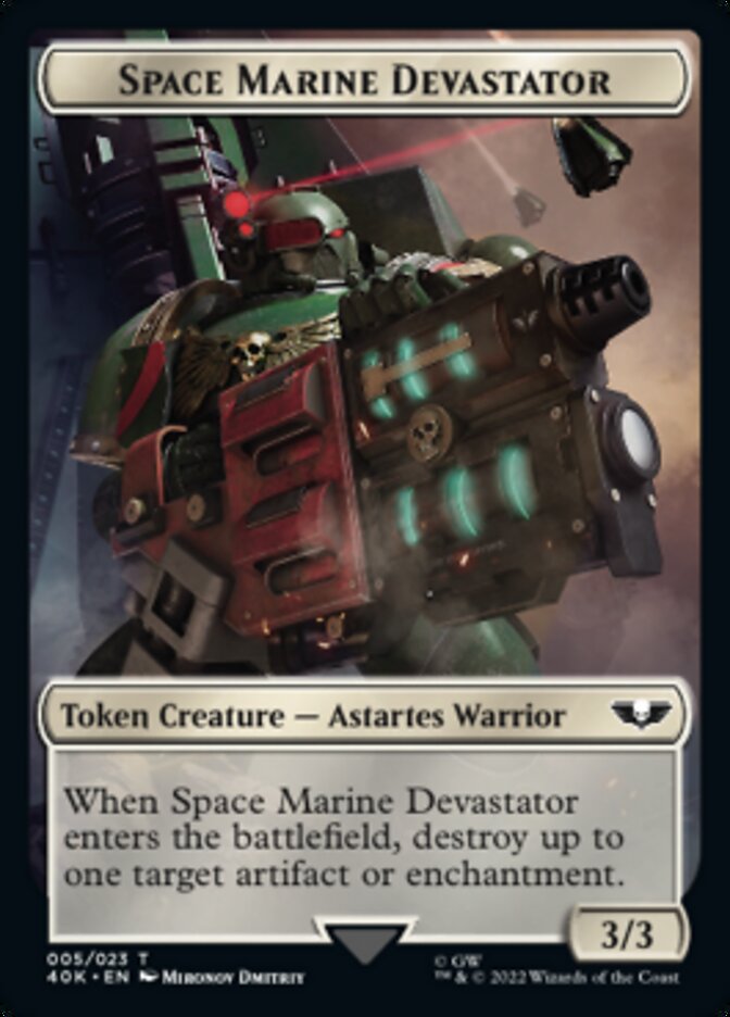 Soldier (002) // Space Marine Devastator Double-sided Token [Universes Beyond: Warhammer 40,000 Tokens] | Black Swamp Games