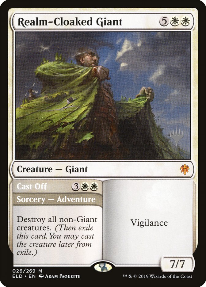 Realm-Cloaked Giant // Cast Off (Promo Pack) [Throne of Eldraine Promos] | Black Swamp Games