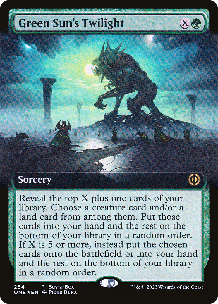 Green Sun's Twilight (Buy-A-Box) (Extended Art) [Phyrexia: All Will Be One] | Black Swamp Games