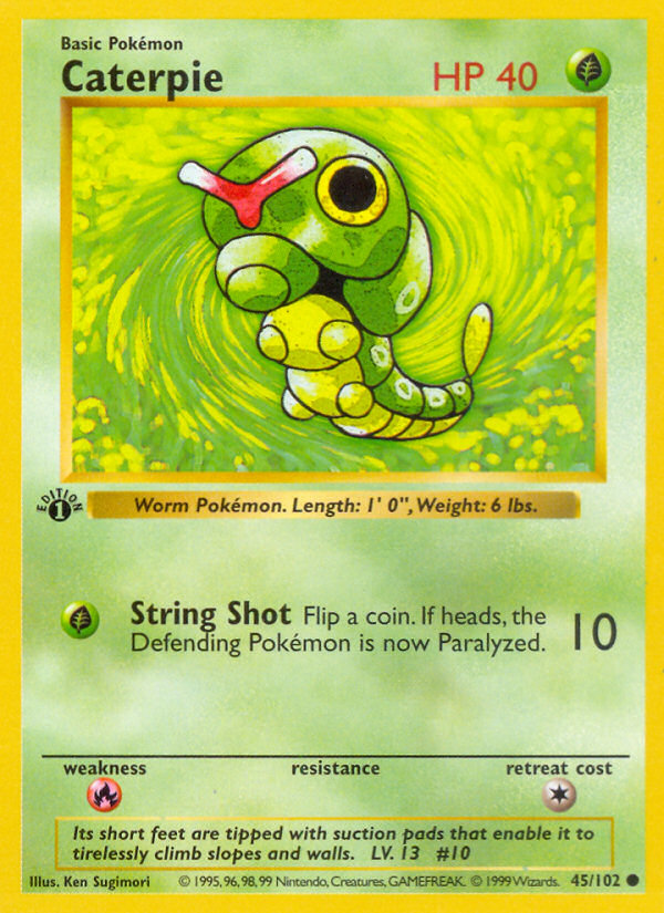 Caterpie (45/102) (Shadowless) [Base Set 1st Edition] | Black Swamp Games