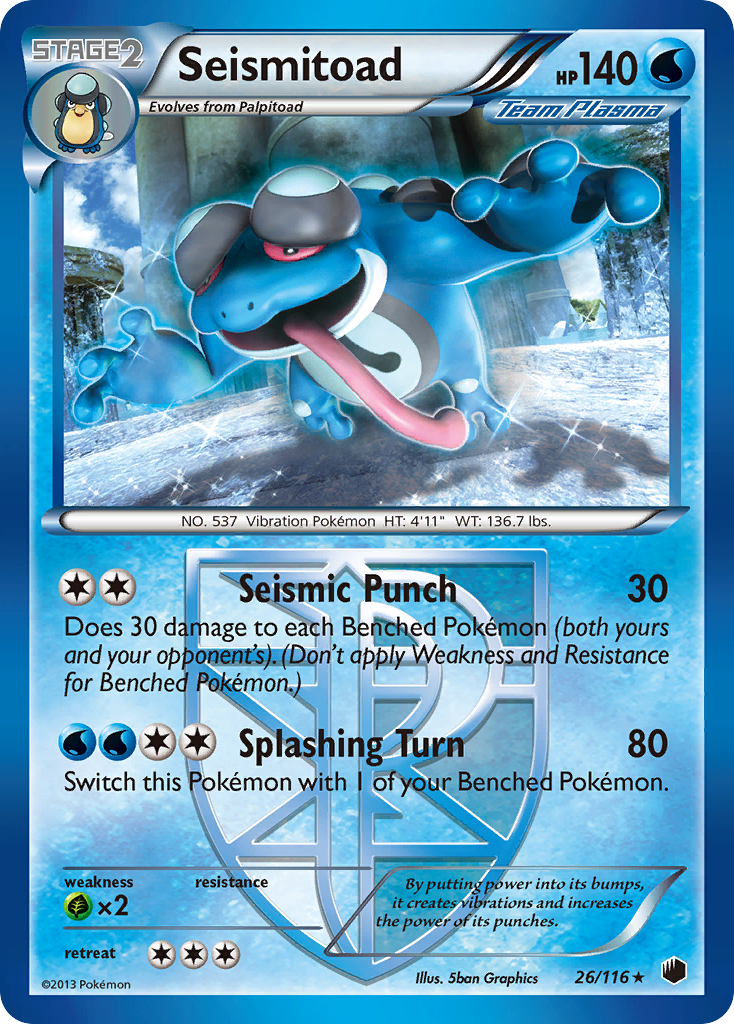 Seismitoad (26/116) [Black & White: Plasma Freeze] | Black Swamp Games