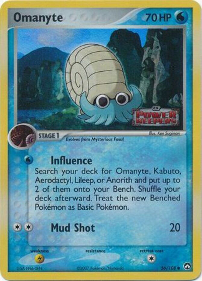 Omanyte (56/108) (Stamped) [EX: Power Keepers] | Black Swamp Games