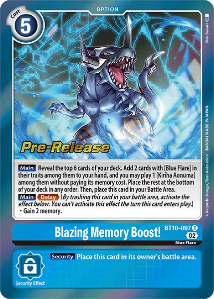 Blazing Memory Boost! [BT10-097] [Xros Encounter Pre-Release Cards] | Black Swamp Games