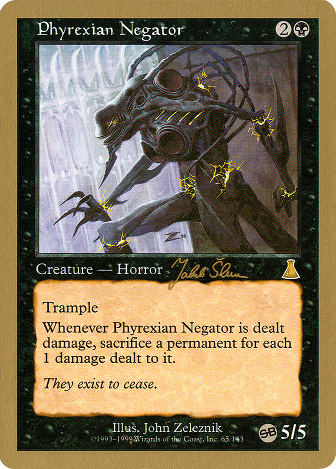 Phyrexian Negator (Jakub Slemr) (SB) [World Championship Decks 1999] | Black Swamp Games