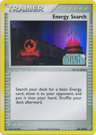 Energy Search (86/100) (Stamped) [EX: Crystal Guardians] | Black Swamp Games