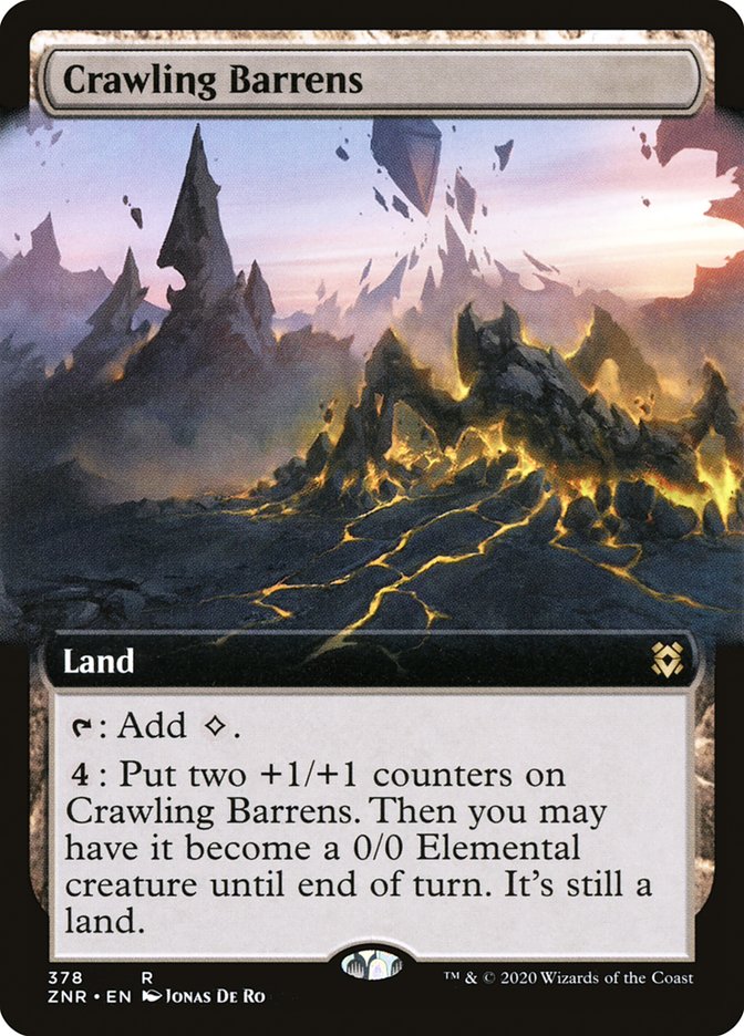 Crawling Barrens (Extended Art) [Zendikar Rising] | Black Swamp Games