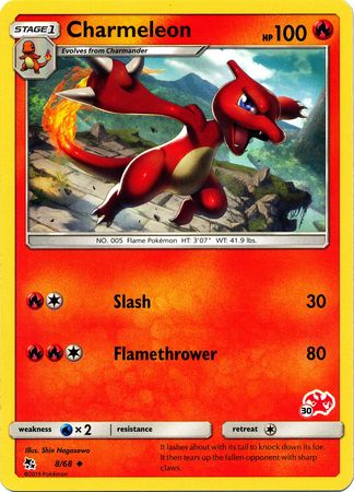 Charmeleon (8/68) (Charizard Stamp #30) [Battle Academy 2020] | Black Swamp Games