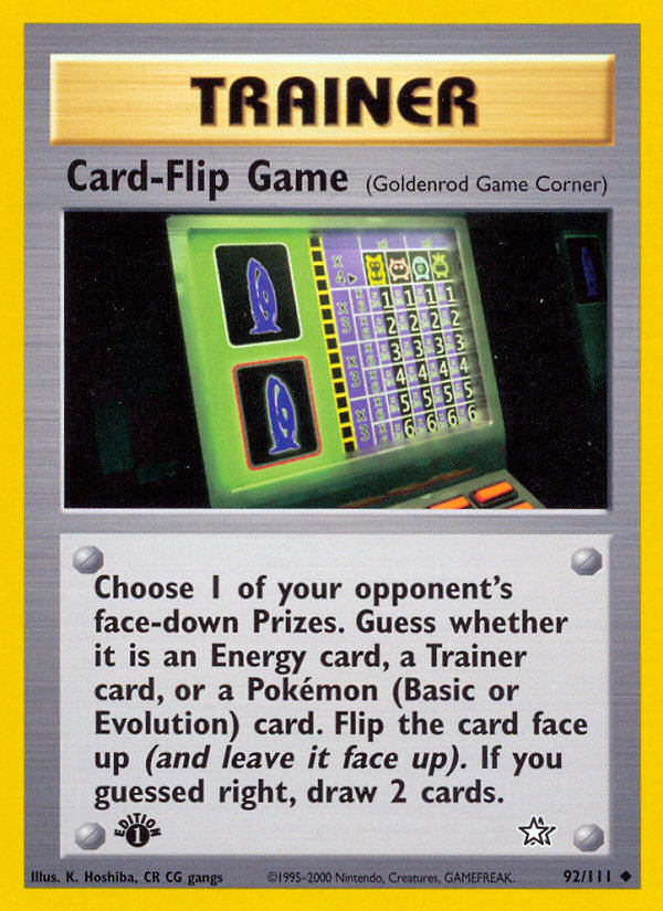 Card-Flip Game (92/111) [Neo Genesis 1st Edition] | Black Swamp Games