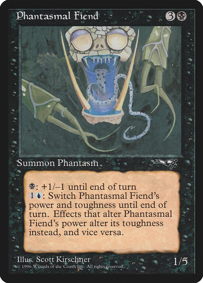 Phantasmal Fiend (Dark Green Background) [Alliances] | Black Swamp Games