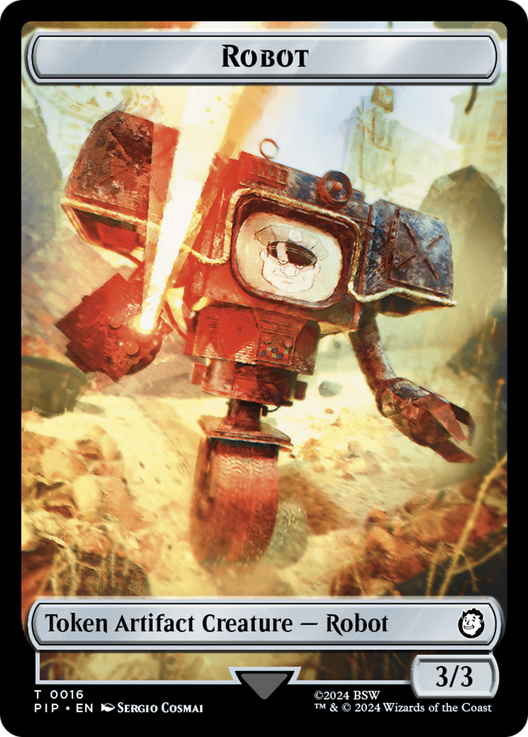 Treasure (0019) // Robot Double-Sided Token [Fallout Tokens] | Black Swamp Games
