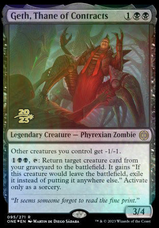 Geth, Thane of Contracts [Phyrexia: All Will Be One Prerelease Promos] | Black Swamp Games