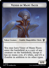 Vizier of Many Faces // Zombie Double-Sided Token [Murders at Karlov Manor Commander Tokens] | Black Swamp Games