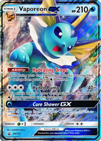 Vaporeon GX (SM172) (Jumbo Card) [Sun & Moon: Black Star Promos] | Black Swamp Games