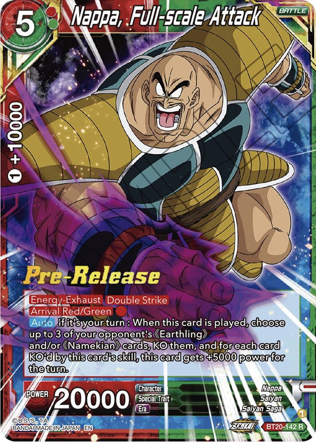 Nappa, Full-scale Attack (BT20-142) [Power Absorbed Prerelease Promos] | Black Swamp Games