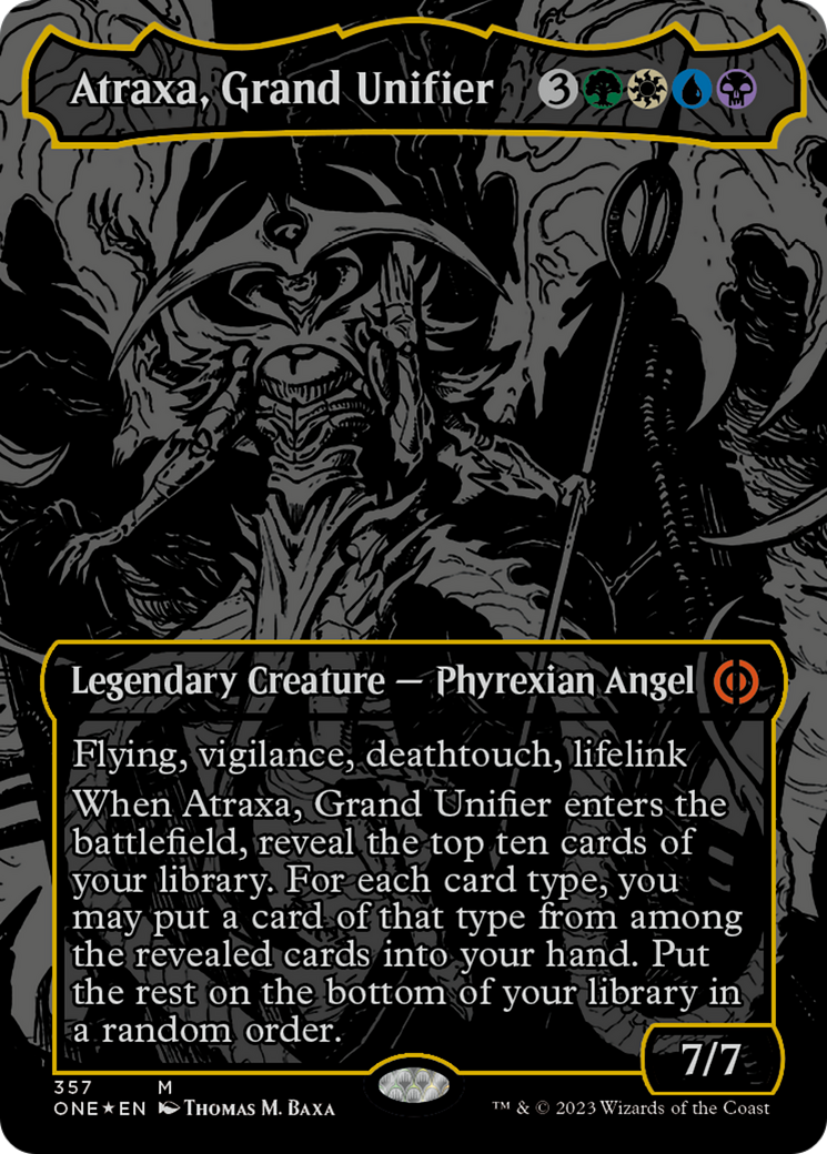 Atraxa, Grand Unifier (Oil Slick Raised Foil) [Phyrexia: All Will Be One] | Black Swamp Games