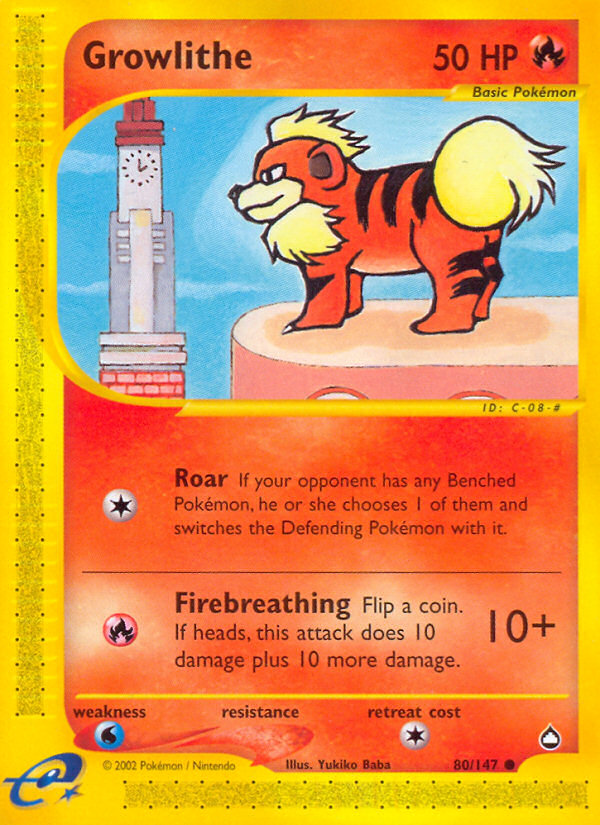 Growlithe (80/147) [Aquapolis] | Black Swamp Games