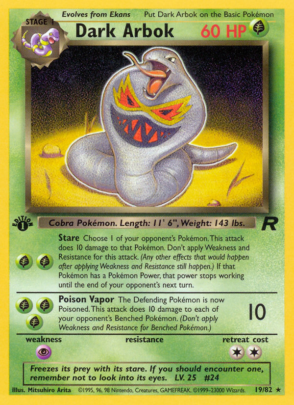 Dark Arbok (19/82) [Team Rocket 1st Edition] | Black Swamp Games