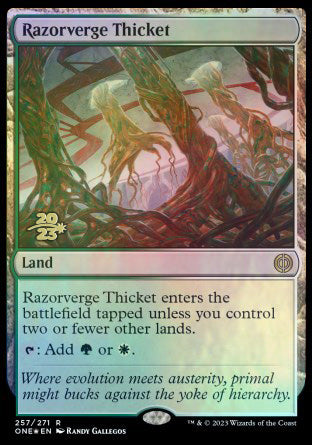 Razorverge Thicket [Phyrexia: All Will Be One Prerelease Promos] | Black Swamp Games