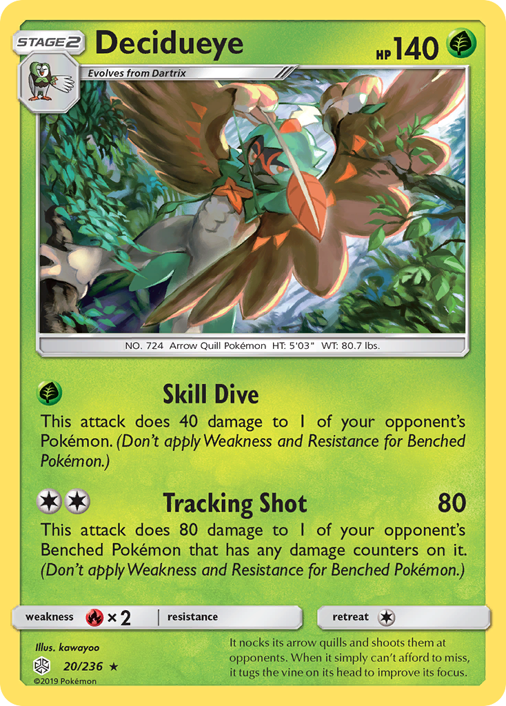 Decidueye (20/236) [Sun & Moon: Cosmic Eclipse] | Black Swamp Games