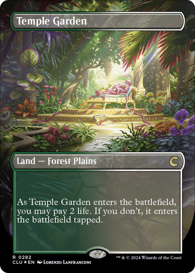 Temple Garden (Borderless) [Ravnica: Clue Edition] | Black Swamp Games