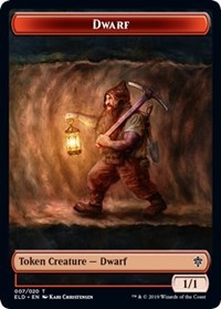 Dwarf // Food (17) Double-sided Token [Throne of Eldraine Tokens] | Black Swamp Games