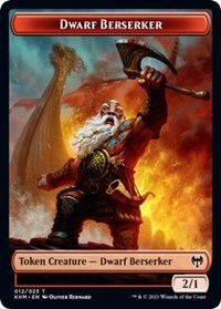 Dwarf Berserker // Emblem - Tibalt, Cosmic Impostor Double-sided Token [Kaldheim Tokens] | Black Swamp Games