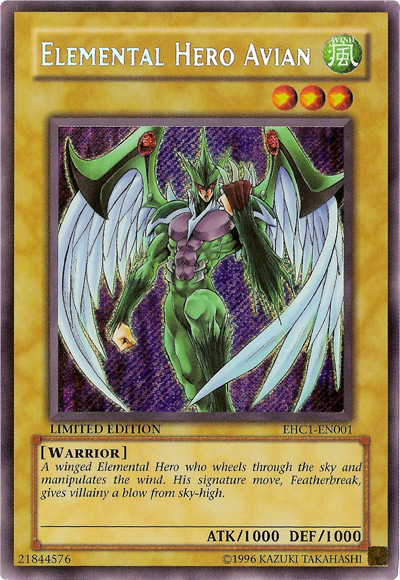 Elemental Hero Avian [EHC1-EN001] Secret Rare | Black Swamp Games