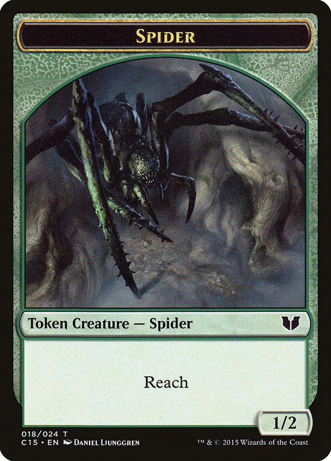 Saproling // Spider Double-Sided Token [Commander 2015 Tokens] | Black Swamp Games