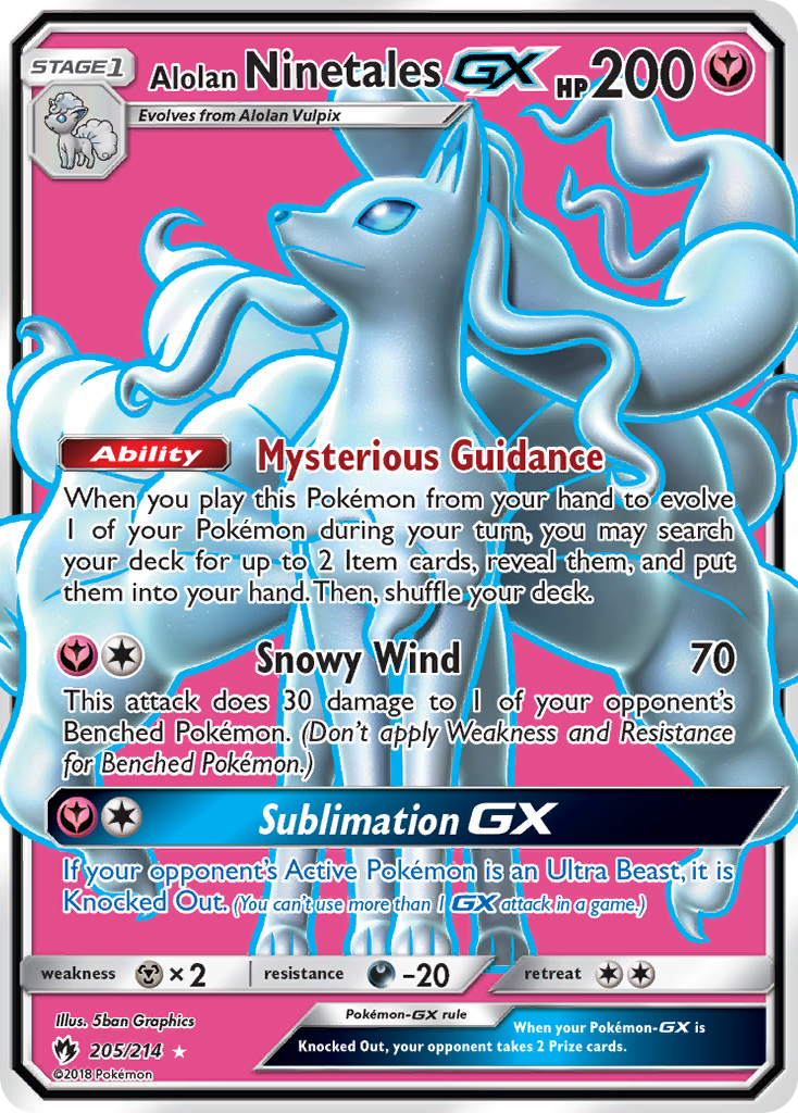 Alolan Ninetales GX (205/214) [Sun & Moon: Lost Thunder] | Black Swamp Games