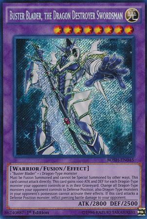 Buster Blader, the Dragon Destroyer Swordsman [BOSH-EN045] Secret Rare | Black Swamp Games