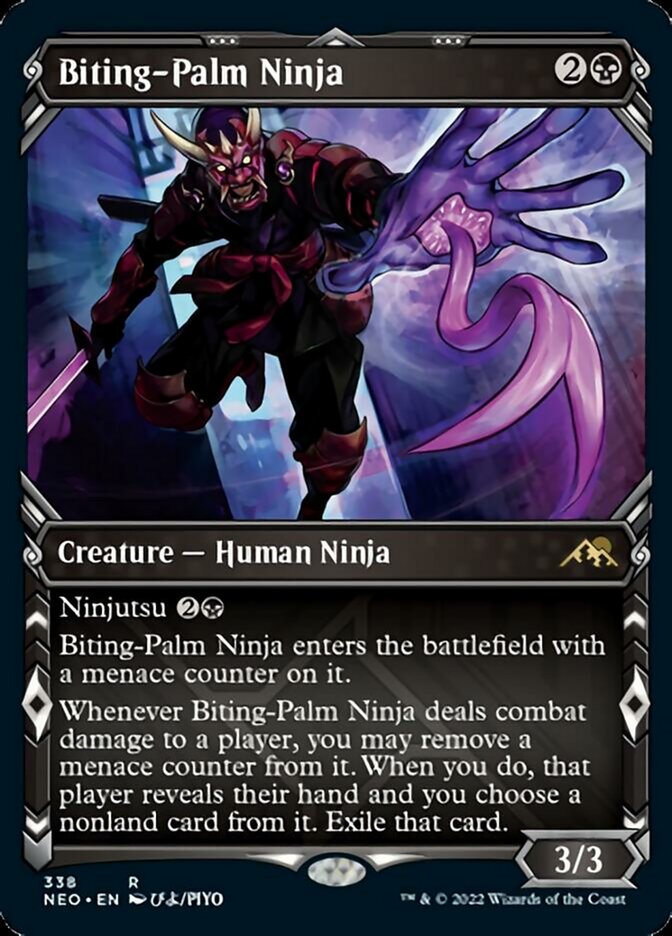 Biting-Palm Ninja (Showcase Ninja) [Kamigawa: Neon Dynasty] | Black Swamp Games