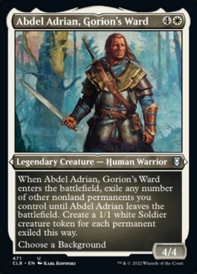 Abdel Adrian, Gorion's Ward (Foil Etched) [Commander Legends: Battle for Baldur's Gate] | Black Swamp Games