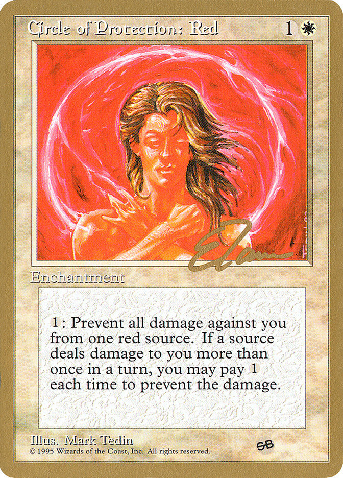 Circle of Protection: Red (Eric Tam) (SB) [Pro Tour Collector Set] | Black Swamp Games