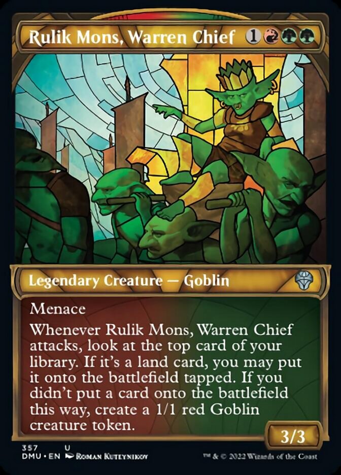 Rulik Mons, Warren Chief (Showcase Textured) [Dominaria United] | Black Swamp Games