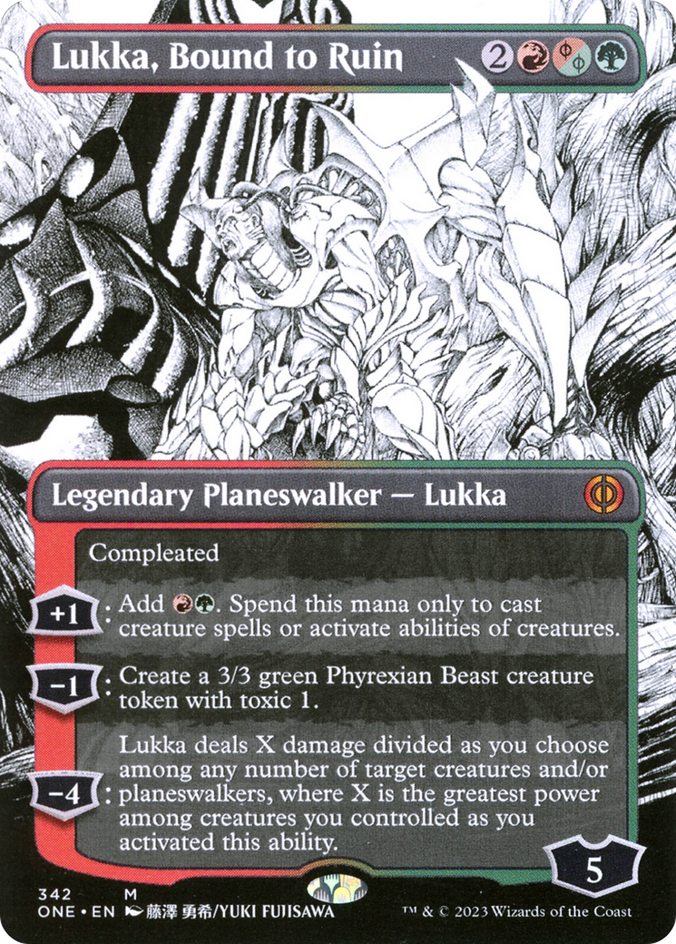 Lukka, Bound to Ruin (Borderless Manga) [Phyrexia: All Will Be One] | Black Swamp Games