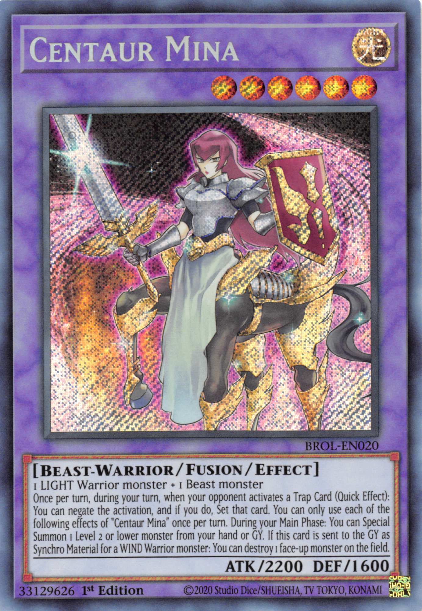 Centaur Mina [BROL-EN020] Secret Rare | Black Swamp Games