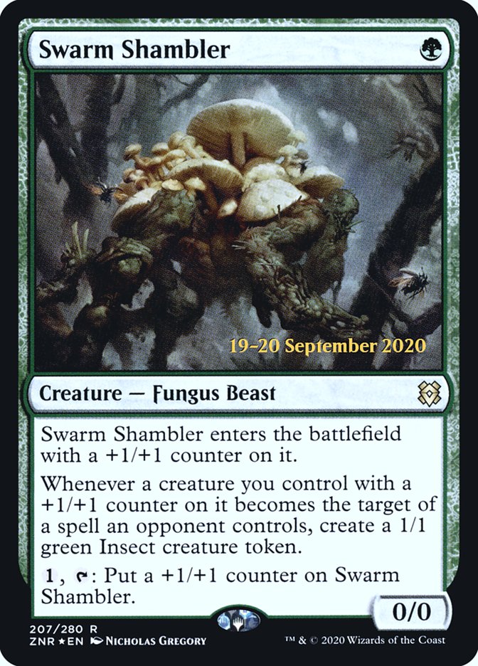 Swarm Shambler  [Zendikar Rising Prerelease Promos] | Black Swamp Games